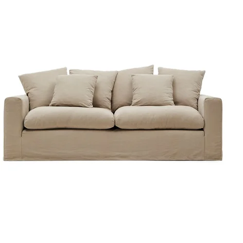 Kave Home Bež lanena sofa 240 cm Nora –