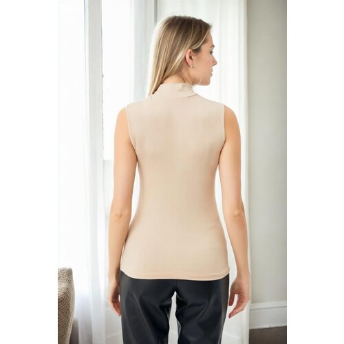 Dewberry 18697 Sleeveless Women Blouse-BEIGE Cene
