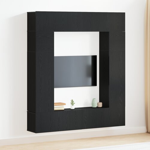 vidaXL 8-delni TV kabinet set Črni hrast inženirski les, TV stenske enote (set 2) - črni hrast, 80x30x30 cm, narejeno iz inženirskega lesa, Wall-Mounted TV Units - 2 kosi črni hrast, 30,5x30x90 cm, narejeno iz inženirskega lesa, Wall Mounted TV Units 2 kosi črni hrast 30,5x30x30 cm Cene
