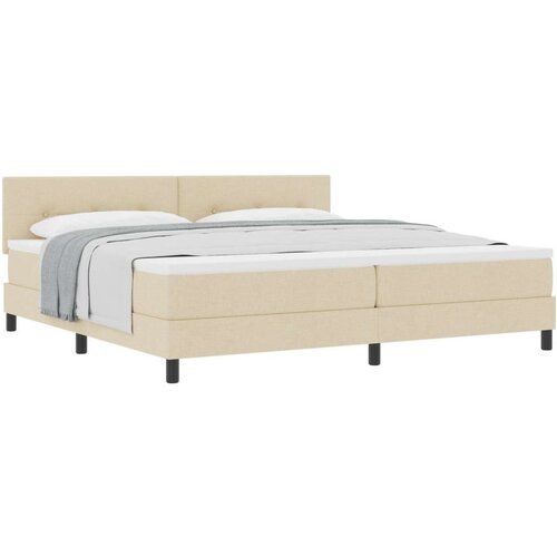  Krevet s box springom s madracem bež 200x200 cm tkanina Cene