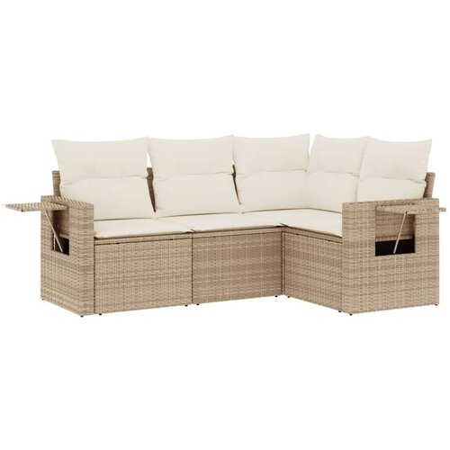 vidaXL 4-dijelni set vrtnih sofa s jastucima bež od poliratana Cijene