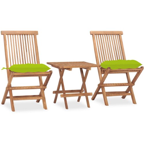 vidaXL 3-dijelni sklopivi vrtni blagovaonski set od masivne tikovine Cijene