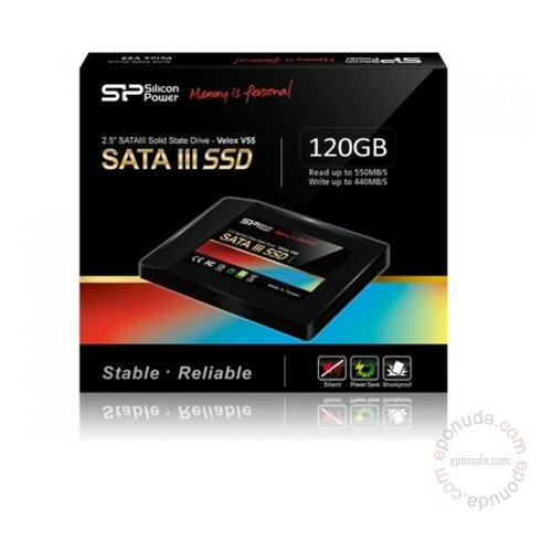 Silicon Power SSD SATA3 120GB Velox V55 SP120GBSS3V55S25 Slike
