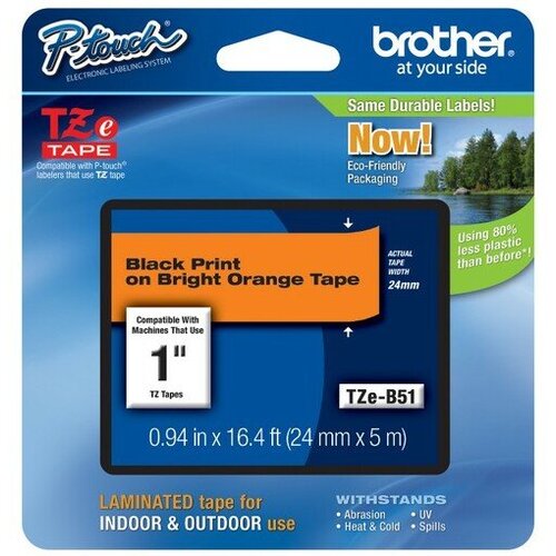 Brother Fluorescentna laminirana traka 24 mm, Črna na oranžni Cijene