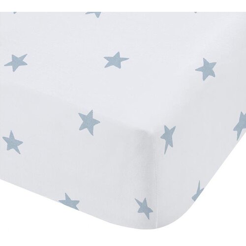 Bianca Bela/modra napenjalna bombažna otroška rjuha za zakonsko posteljo 135x190 cm Mini Star & Stripes – Cene