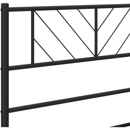  Metalni okvir kreveta uzglavlje i podnožje crni 140x200 cm Slike