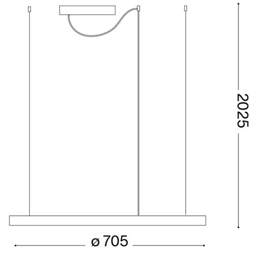 Ideal Lux led luster na sajli oracle slim LED/37W/230V 4000K prečnik 70 cm beo Slike