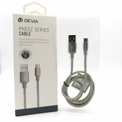 DEVIA USB Pheez Cable Micro 2.4A 1M siva Slike