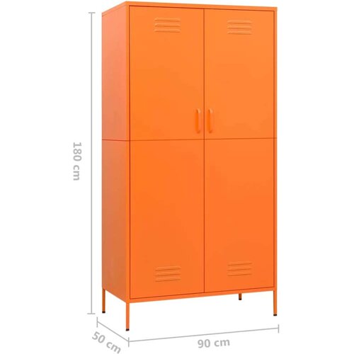 VidaXL garderobna omara oranžna 90x50x180 cm jeklo Slike