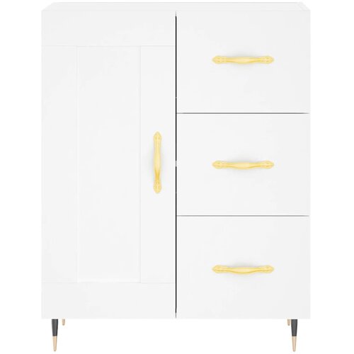  Visoka komoda bijela 69,5x34x180 cm konstruirano drvo Slike