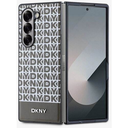 Dkny PU Leather Repeat Pattern Bottom Stripe MagSafe Zadn&iacute; Kryt pro Samsung Galaxy Z Fold 6 Brown Ovitek za telefon Vijolična Cene