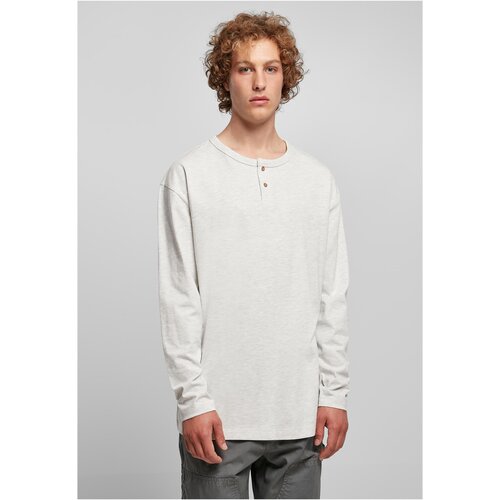 UC Men Eco-friendly Oversized Henley Long Sleeve Light Grey Slike