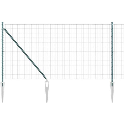 vidaXL Ogrodje s stebri Zelena 1.2 x 25 m Jeklo, (5000096831) Cene