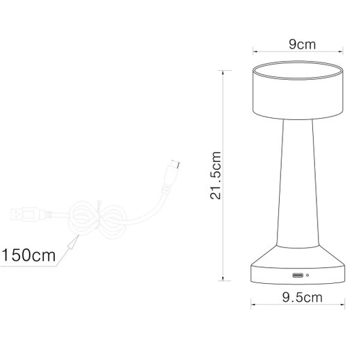 Globo 58447S - LED prigu&amp;scaron;iva dodirna stona lampa ANGELIKA LED/1W/3,7V crna Slike
