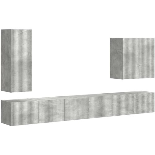  Set zidnog ormarića za TV Zidne 6 pcs Betonski sivi Slike