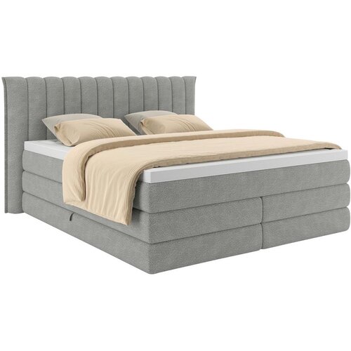 Premium Living Postelja Boxspring Lina, Siva, 200x200 Slike