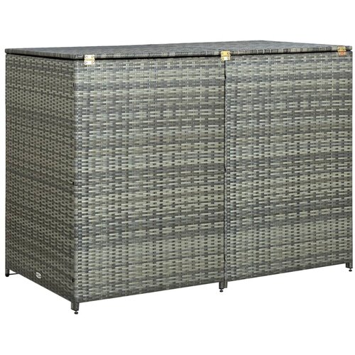 vidaXL Dvojna lopa za smetnjake poli ratan antracitna 148x77x111 cm Cene