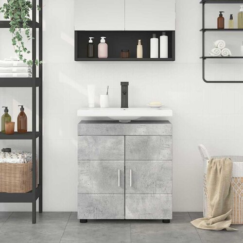 vidaXL Ormarić za umivaonik s pohranom Beton siva 60 x 34 x 63 cm Cijene