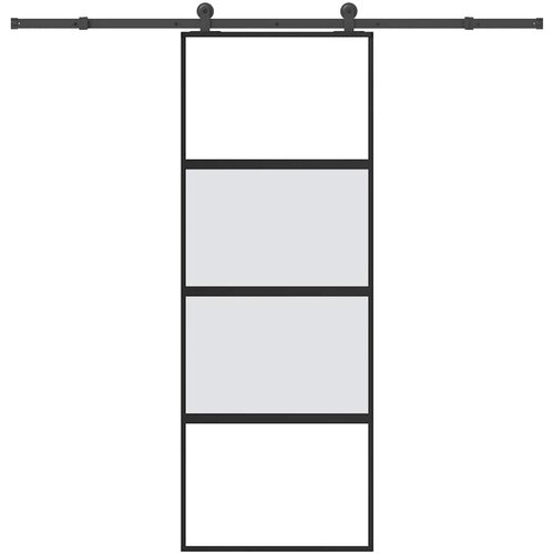 vidaXL Klizna vrata s priborom 76 x 205 cm kaljeno staklo i aluminij Cijene
