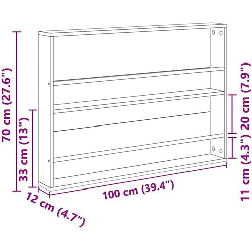  Polica za časopise s policom 2 pcs Staro drvo 100 x 12 x 70 cm Slike