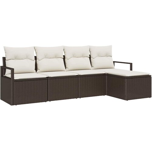  Set sofe 5 kom. Smeđa i krem poliratan 230 x 117 x 85 cm Slike