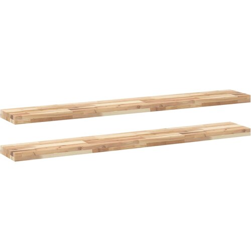  Plutajuće police 2 kom 140x20x4 cm Neobrađeno puno drvo akacije Slike