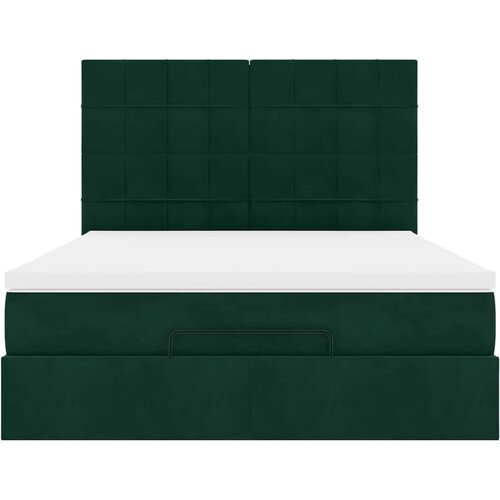  Ottoman krevet s madracima tamnozeleni 140x190 cm bar&amp;scaron;un Slike