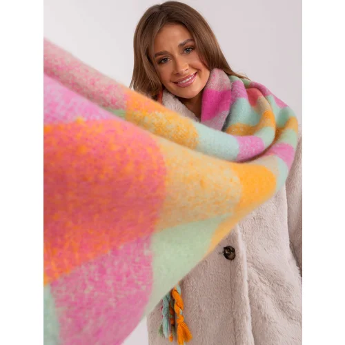 Fashion Hunters Pink and mint warm women's scarf