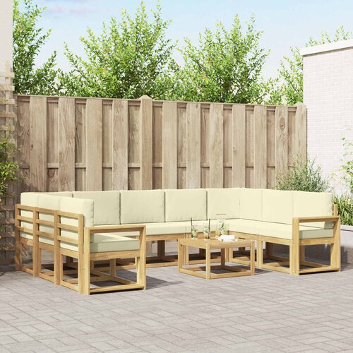  Set vanjskih sofa 10 kom. Bijela i krem Poliester Cijene