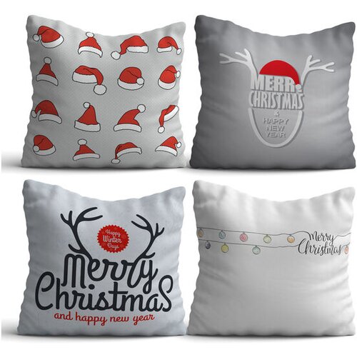 Aberto Design NYXMAS04 Set od 4 ukrasna jastuka, 43 x 43 cm, siva Cene