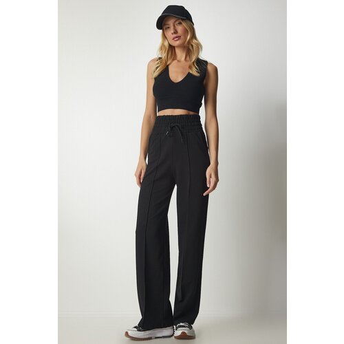  Women&amp;#039;s Black Basic Knitted Sweatpants with Pocket Slike