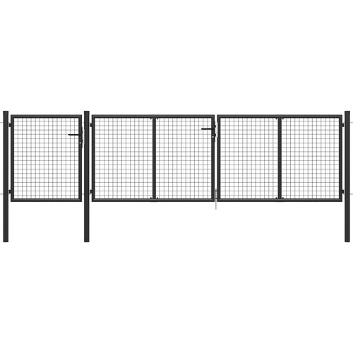 vidaXL Vrtna vrata jeklena 400x75 cm antracitna, (20772233) Cene