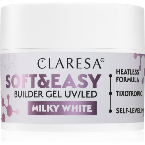 Claresa Soft&amp;amp;Easy Builder Gel bazni gel lak za nokte nijansa Milky White 45 g Slike