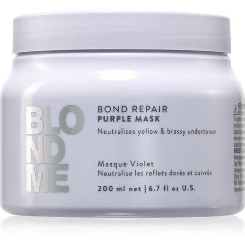 Schwarzkopf Professional Blondme Bond Repair Purple Mask maska za kosu neutralizirajući žuti tonovi 200 ml Slike