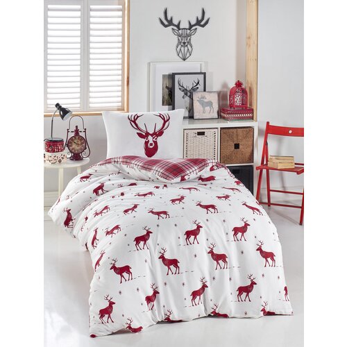 Hanah home set Single posteljine Geyik, 140x200cm, Crveni Slike