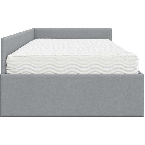  Kutni krevetni okvir s madracem 2 kom. Svijetlo siva Svjetlosiva 100 x 200 cm Slike