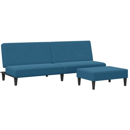 Maison Chic kavč - Sofa - Kanape dvosed z ležiščem in stolčkom za noge moder žamet, (21727846) Cene