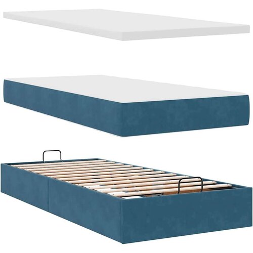 VidaXL okvir kreveta s madraca tamnoplavi 80x200cm bar&amp;scaron;unasti Slike