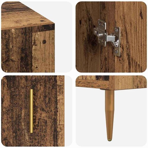  Stol s policom Staro drvo 140 x 50 x 75 cm Konstruirano drvo Slike