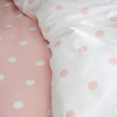 Catherine Lansfield Bela/rožnata enojna flanelna posteljnina 135x200 cm Polka Dot &amp;ndash; Slike