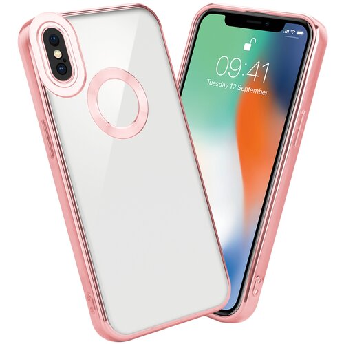 Cadorabo Ohišje, združljiv z Apple v prozorni - roza - zaščitni pokrov, narejen iz fleksibilnega silikona TPU s kromiranjem, (20617479) Cene