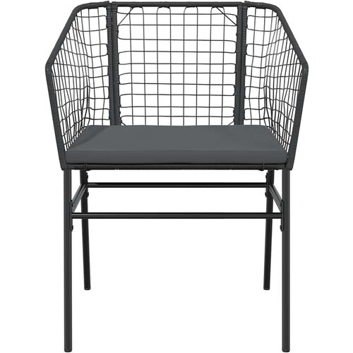  Vrtna garnitura - 6-dijelni vrtni blagovaonski set s jastucima crno Crna i tamno siva 200 x 100 x 74 cm 6 Slike