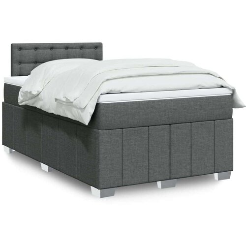  Krevet box spring s madracem tamnosivi 120 x 190 cm tkanina Slike