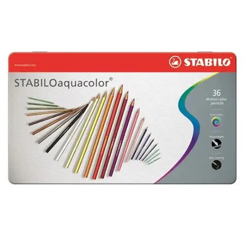 Stabilo Aquacolor 36-delni komplet barvnih svinčnikov v kovinski &scaron;katli Cene