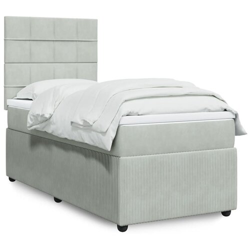 vidaXL spring krevet s madracem svjetlosivi 90x190 cm bar&scaron;unasti Cijene