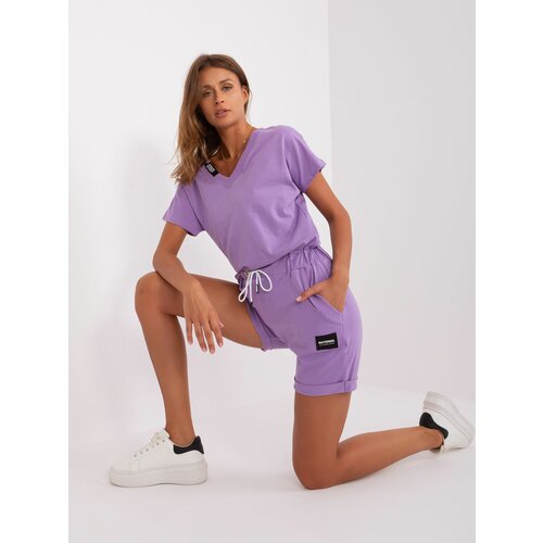 Fashion Hunters Light purple jumpsuit with shorts Cene