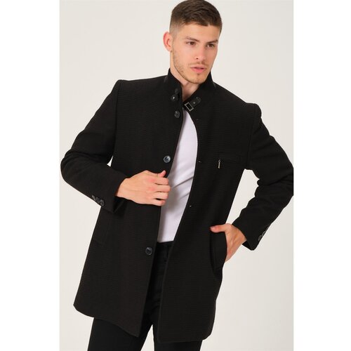 Dewberry PLT8367 MEN&amp;#039;S COAT-PLAIN BLACK Slike