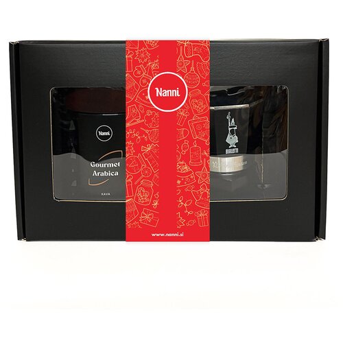 Nanni moka express 3 (kafetiera) - gourmet arabica moka 250g darilni set, (21570578) Cene