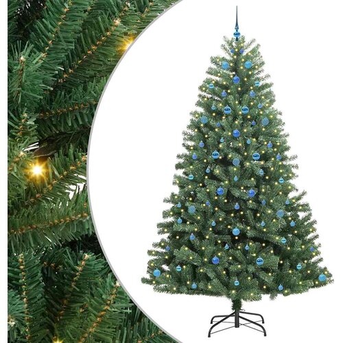  Umjetno božićno drvce s nogom Zelena 240 cm PVC i metal Slike