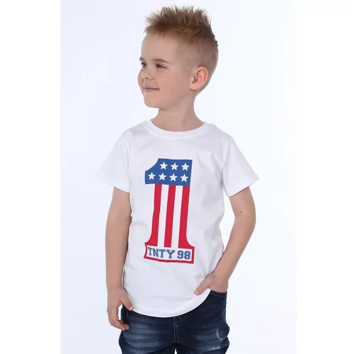 Fasardi Boys' white T-shirt with an application